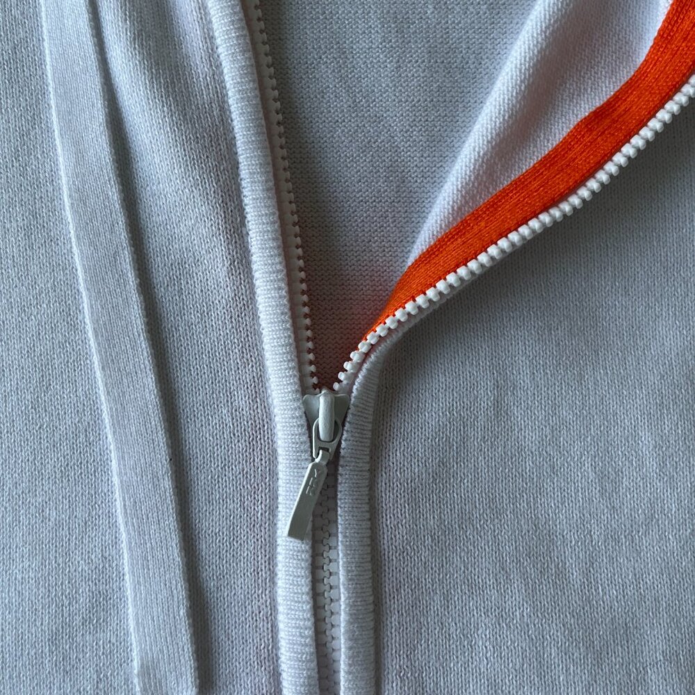 Edinburgh Knitwear Streetwear Striped Zip Hoodie - 100% Pima Cotton - Size L - Picture 4 of 10